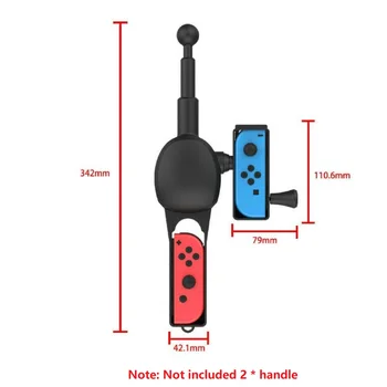 Удочка для Nintendo Switch Joy-Con с левой и правой ручками, комплект игрового контроллера для рыбалки, черный для аксессуаров NS Switch Joy Con 2