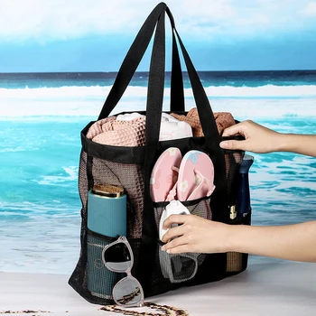 Косметичка для путешествий, многофункциональная дорожная сумка, пляжная сумка для плавания, спортивная ручная сетчатая сумка-органайзер для путешествий на открытом воздухе 1