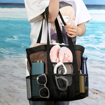 Косметичка для путешествий, многофункциональная дорожная сумка, пляжная сумка для плавания, спортивная ручная сетчатая сумка-органайзер для путешествий на открытом воздухе 2