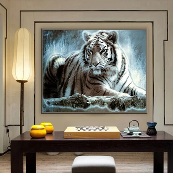 Набор для алмазной живописи Tiger DIY 5D Король леса Алмазная мозаика Tiger Полная алмазная вышивка Картина Горный хрусталь Домашний декор 2