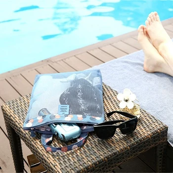 Спортивная сумка для хранения на открытом воздухе, летняя пляжная сетчатая переносная сумка для стирки всякой всячины 2