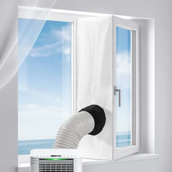 Портативный уплотнитель окна переменного тока, 118-дюймовый универсальный уплотнитель окна для портативного кондиционера, Комплект для вентиляции окна с термоусадочной веревкой 2