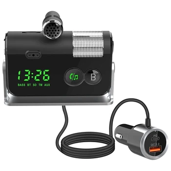 BC73 Автомобильный MP3-плеер, Bluetooth 5.0 FM-передатчик, USB автомобильное зарядное устройство QC3.0 PD18W, быстрая зарядка, приемник громкой связи. 1