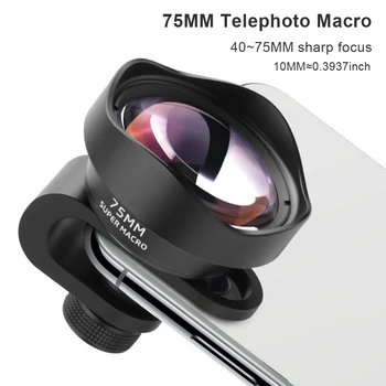 Универсальные линзы для камеры телефона с 10-кратным увеличением и множественным покрытием 75-мм макрообъектив с зажимом для фотосъемки смартфонов 1