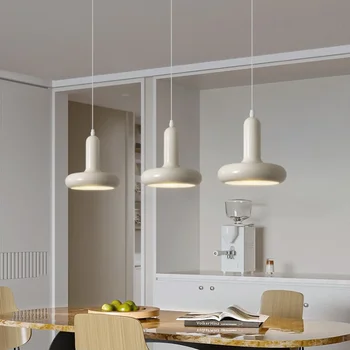 Люстры для обеденного стола, дизайнерские скандинавские люстры середины века с 3 головками, Минималистичные ретро-светильники для спальни, прикроватные подвесные светильники LED 1