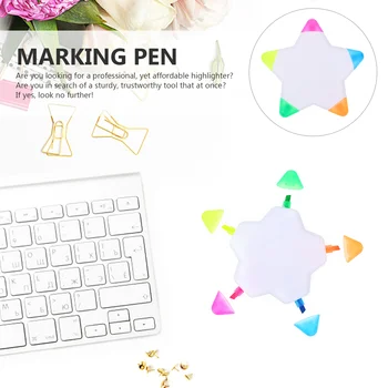 5 ШТ. Пятицветная лепестковая ручка-кисточка для учащихся, маркер в форме пентаграммы, звезды, письменные принадлежности, пластиковый маркер 2