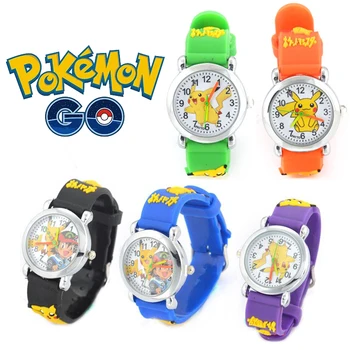 Детские Силиконовые часы Pokemon Аниме Пикачу для мальчиков и девочек, мультяшный электронный кварцевый браслет для косплея, игрушки, фигурка, подарок к празднику 1