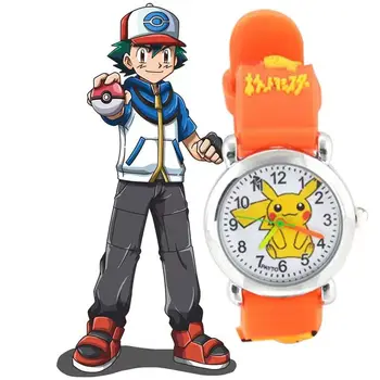 Детские Силиконовые часы Pokemon Аниме Пикачу для мальчиков и девочек, мультяшный электронный кварцевый браслет для косплея, игрушки, фигурка, подарок к празднику 2