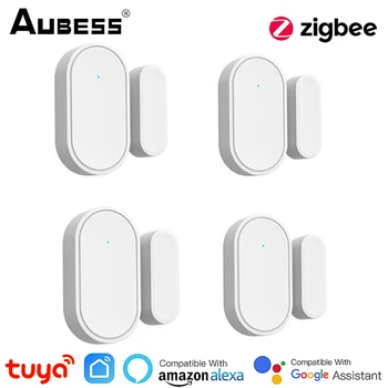 Tuya Zigbee 3.0 Датчик Безопасности Двери Детекторы Открытых / Закрытых Дверей Удаленный Мониторинг Дверных Датчиков В режиме реального времени Через Alexa Google Home
