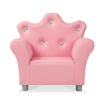 L Детское кресло-коронка со спинкой из искусственной кожи (детская мебель, детские сиденья, диваны) 1