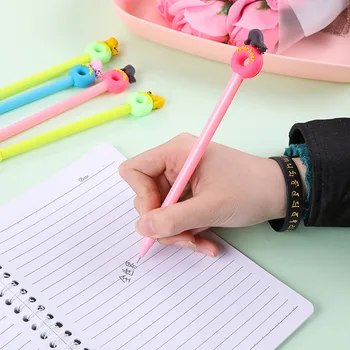 Оптовая продажа креативной ручки-пончика с белым медведем, канцелярских принадлежностей для учащихся начальной и средней школы 2