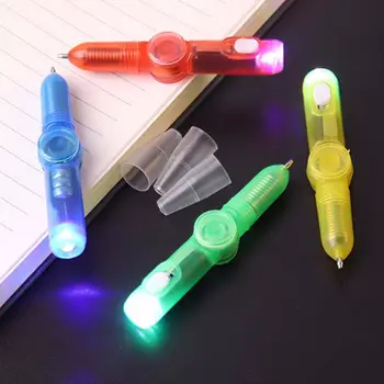 Комбинированная шариковая ручка с вращающимся волчком, волшебная декомпрессионная игрушка, ручка для поворота гироскопа с кончиком пальца, шариковая ручка с невидимыми светящимися чернилами, ручка 1