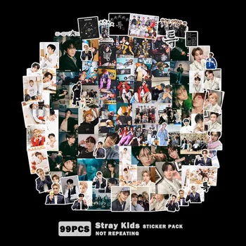 Kpop Stray Kids Наклейки Пять Звезд Новый Альбом Felix Hyunjin Фотокарточки Наклейки Пакет для Канцелярских Принадлежностей Телефон Ноутбук Декоры 1