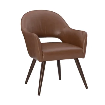 Обеденный стул Sadler, обитый коричневой Тканью, с ножками цвета Эспрессо 2