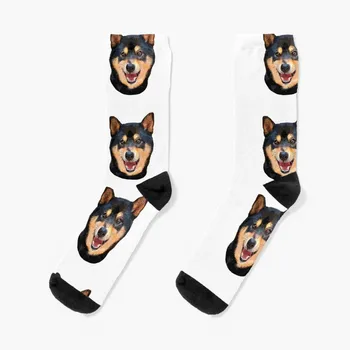 Шиба-Ину черно-подпалые Носки для собак с принтом короткие Носки с подогревом Женские Мужские 1