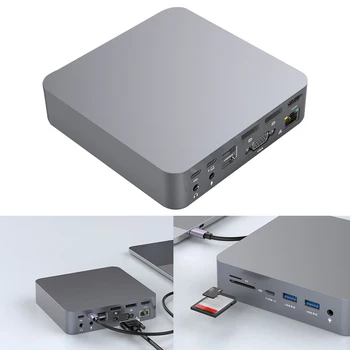 Многопортовый адаптер 17 в 1 PD100W USB-Адаптер 2 Порта USB3.0 2 Порта USB2.0 Аудиоразъем 3,5 мм 1080 VGA 4K HDMI-Совместимые Аксессуары для ПК 2