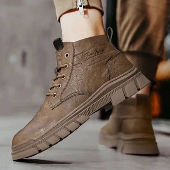 Новые мужские уличные повседневные ботинки, удобная и дышащая походная обувь, высокие нескользящие походные ботинки 1