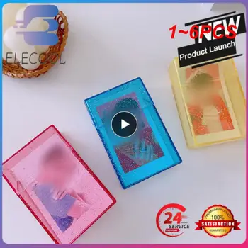 1 ~ 6ШТ Прозрачная Коробка Для Хранения Кавайных Канцелярских Принадлежностей Blingbling Photo Card Holder Box Case Container Idol Kpop Albumes Photo Storage 1