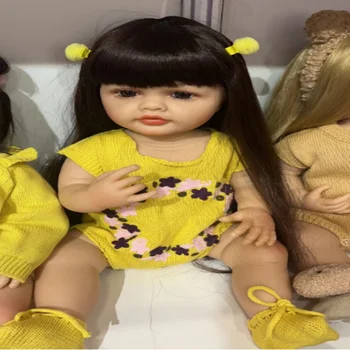NPK полный силиконовый винил возрожденные куклы Новорожденный ребенок 22 дюйма 57 см Плюшевая одежда живая девочка детские подарки игрушки короткие светлые волосы лучшая цена - Маскировка < www.apelsin5.ru 11