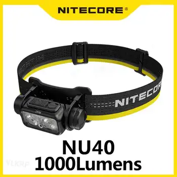 Налобный фонарь NITECORE NU40 USB-C Перезаряжаемый для Бега по Тропе, Рыбалки, Треккинга, Альпинизма, Встроенный аккумулятор 18650