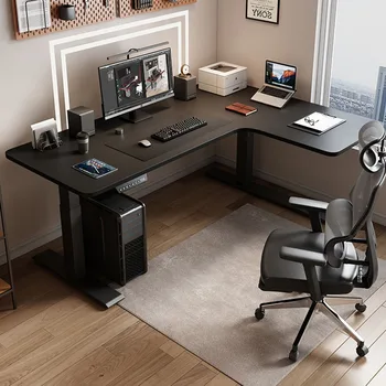 Современный металлический стол для офиса Компьютерные столы с электроподъемником, светильник специальной формы, роскошный бытовой стол для чтения в кабинете 1