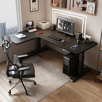 Современный металлический стол для офиса Компьютерные столы с электроподъемником, светильник специальной формы, роскошный бытовой стол для чтения в кабинете 2