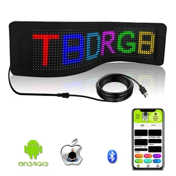 Программируемый светодиодный экран, прокручивающиеся рекламные сообщения в автомобиле, вывеска, Гибкая светодиодная панель Bluetooth для рекламы магазина. 1