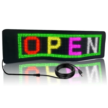 Программируемый светодиодный экран, прокручивающиеся рекламные сообщения в автомобиле, вывеска, Гибкая светодиодная панель Bluetooth для рекламы магазина. 2