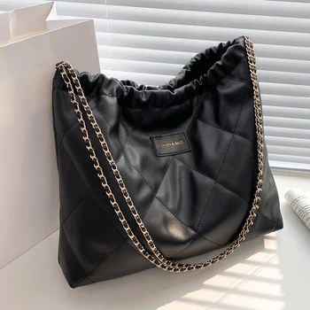 Роскошные сумки-тоут для женщин, дизайнерская стеганая большая сумка-мессенджер из мягкой кожи, трендовый бренд 2023, женская дорожная сумка, новинка 1