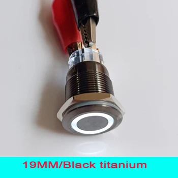 50шт 19 мм Черный титановый корпус Мгновенное кольцо 12V со светодиодной подсветкой Металлического кнопочного выключателя гостиничной двери 2