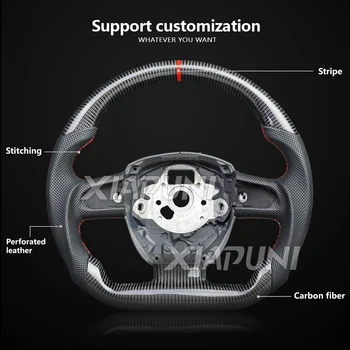 Рулевое колесо подходит для Audi A3 A4 A5 S3 S4 S5 2008-2012 100% Углеродное волокно, спортивное колесо с индивидуальными оборотами в минуту 2
