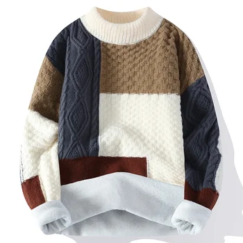Мужская модная свободная толстовка большого размера на молнии, однотонный пуловер без воротника-стойки, осенне-зимний свитер, топ лучшая цена - Влажный воск < www.apelsin5.ru 11