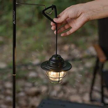 Светодиодный фонарь для кемпинга Type-C, перезаряжаемые походные фонари с затемнением, портативный подвесной светильник для палатки, аварийная лампа емкостью 1200 мАч для рыбалки 2