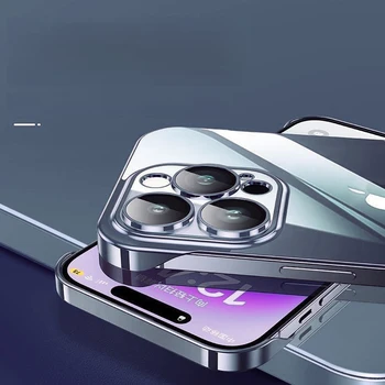 Ультратонкий Чехол Без Рамки для iPhone 15 Ultra 14 Plus 13 12 11 Pro Max с Мягким Покрытием, Прозрачный Чехол для телефона 15 + Capa Fundas 2