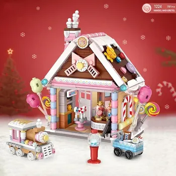 Строительные блоки Candy House, креативная модель магазина City Street View, Детские игрушки-головоломки, Собранные кирпичи, Подарки на Новый год для детей 1