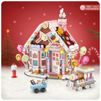 Строительные блоки Candy House, креативная модель магазина City Street View, Детские игрушки-головоломки, Собранные кирпичи, Подарки на Новый год для детей 2