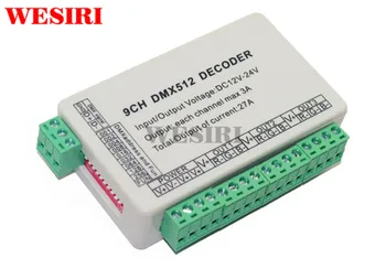 9-Канальный DMX512 Декодер Драйвер Диммера 9-Канальный RGB DMX Контроллер DC5V-24V для RGB LED Strip Light Модуль Ленточной Лампы 1