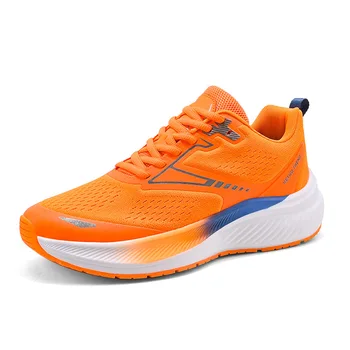 TaoBo Мужская Дышащая Уличная Повседневная Обувь Оранжевые Сетчатые кроссовки для бега, Лоферы, Легкая Модная обувь на мягкой подошве для прогулок 1