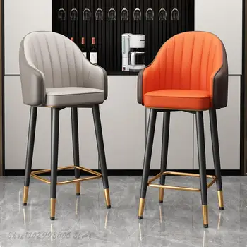 Современные барные стулья в скандинавском стиле, Офисное кресло в гостиной, Столовая, Современные роскошные Домашние Табуреты для бара, Внутреннее убранство 1