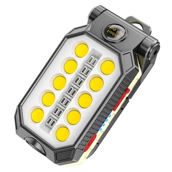 Рабочий светильник с магнитным дизайном, многофункциональный ночник, светодиодный фонарик, встроенный аккумулятор, портативный фонарь для кемпинга, перезаряжаемый через Usb. 2