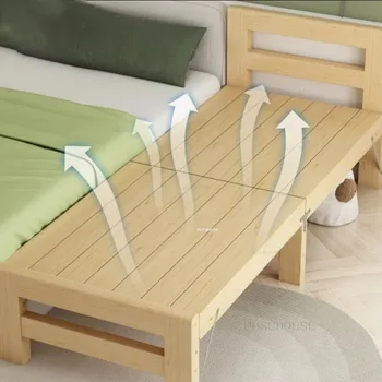 Современные детские кровати из массива дерева для дома Мебель Складная детская кровать с перилами Простая удлиненная прикроватная кровать для взрослых GM 1
