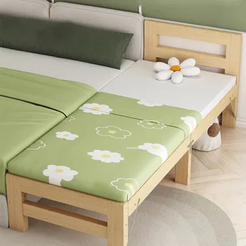 Современные детские кровати из массива дерева для дома Мебель Складная детская кровать с перилами Простая удлиненная прикроватная кровать для взрослых GM 2