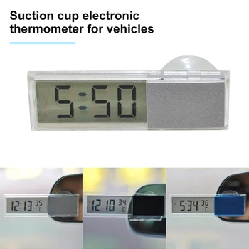 Автомобильный ЖК-цифровой термометр с внутренней присоской Прозрачный ЖК-термометр с питанием от аккумулятора для легковых автомобилей грузовиков внедорожников 1