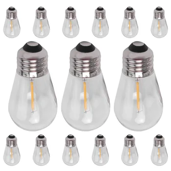 15 Упаковок Сменных лампочек 3V LED S14, Небьющиеся Наружные Солнечные Гирлянды, Теплый белый 1