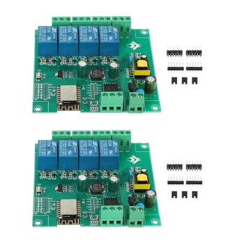 2X ESP8266 Беспроводной WIFI 4-Канальный Релейный Модуль ESP-12F Wifi Плата разработки Для Arduino AC/DC 5 В/8-80 В Источник питания 1