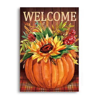 Сезонный Осенний Садовый Флаг, Добро Пожаловать, Тыквенный Декор, Флаги, Баннер, Подвешенный во дворе Фермерского дома, Благодарственный Подарок на Хэллоуин 1