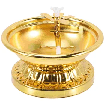 Тарелка для масляной лампы Держатель для домашнего керосинового стакана Бытовые винтажные декоративные лампы Храм из хлопчатобумажной нити 1