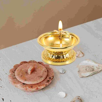 Тарелка для масляной лампы Держатель для домашнего керосинового стакана Бытовые винтажные декоративные лампы Храм из хлопчатобумажной нити 2