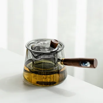 Чайник Электрическая керамика Чайник из термостойкого стекла с ручкой Чайник для пуэра Кофейник из стекла с длинной ручкой Удобный фильтруемый 2