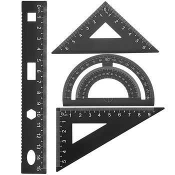 Прямая линейка, инструмент для рисования, компас, Набор инструментов для математической геометрии, Металлический набор инструментов для математической геометрии, транспортир с треугольной пластиной 1